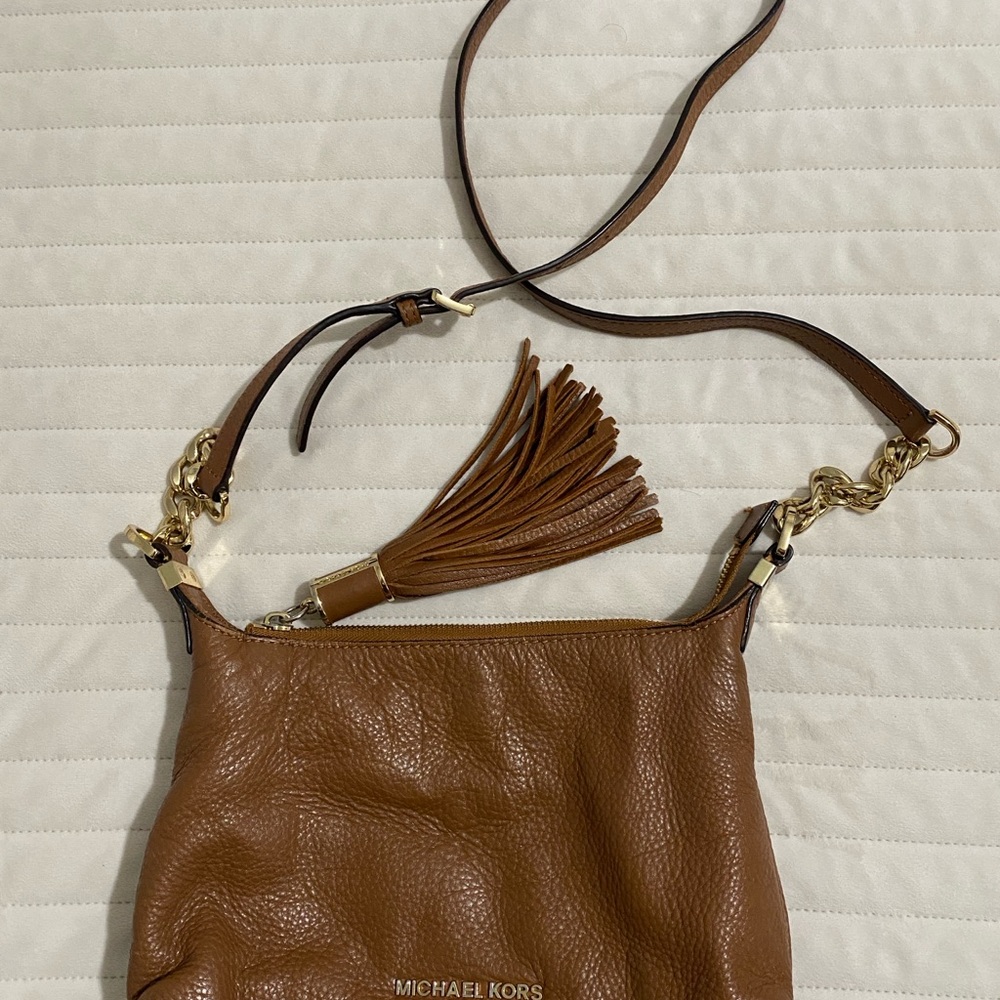 Michael Kors Brown Leather Crossbody Bag